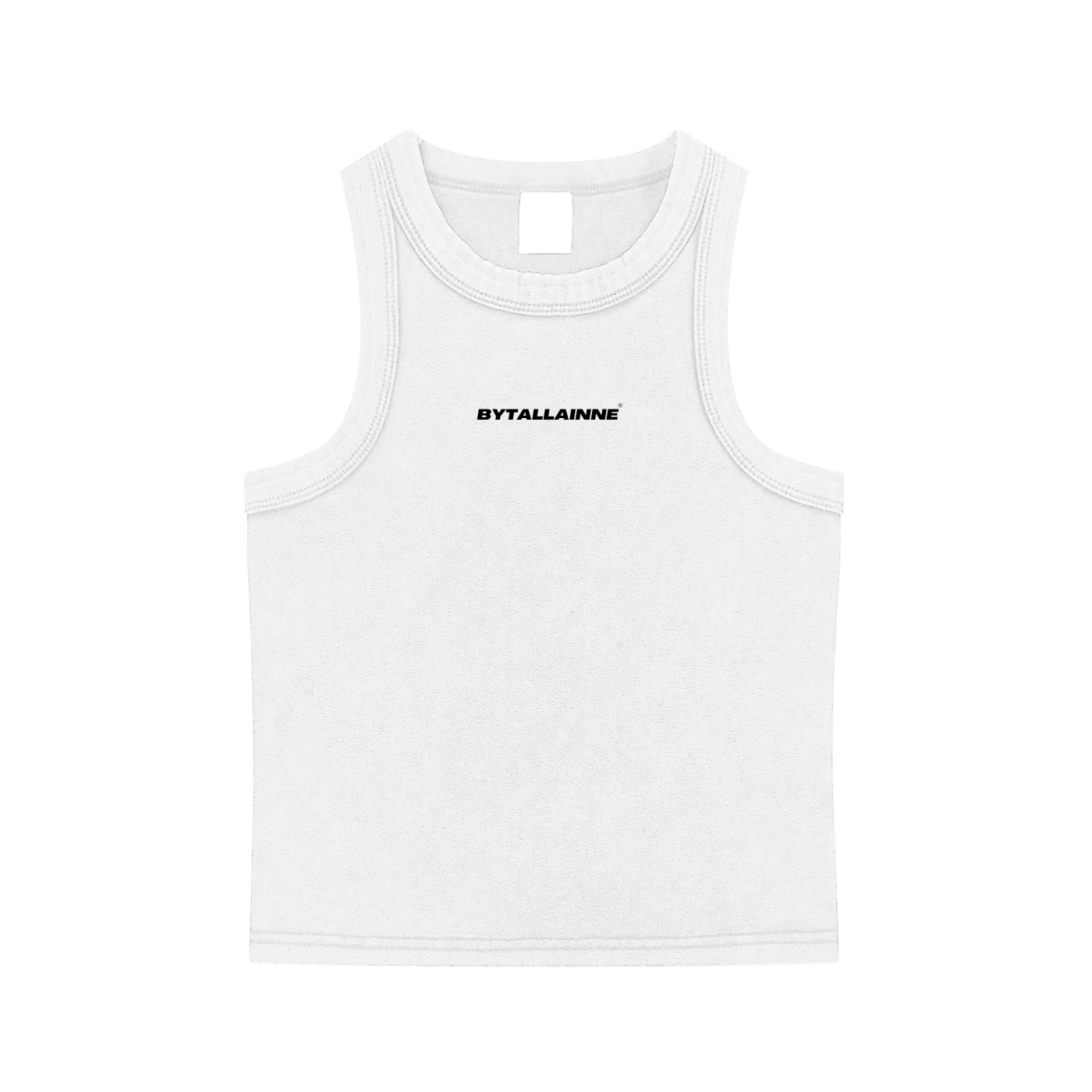 BYTALLAINNE CHICK'S WHITE TANK TOP.