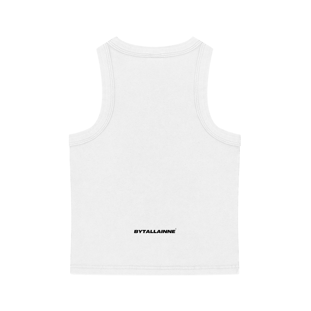 BYTALLAINNE CHICK'S WHITE TANK TOP.