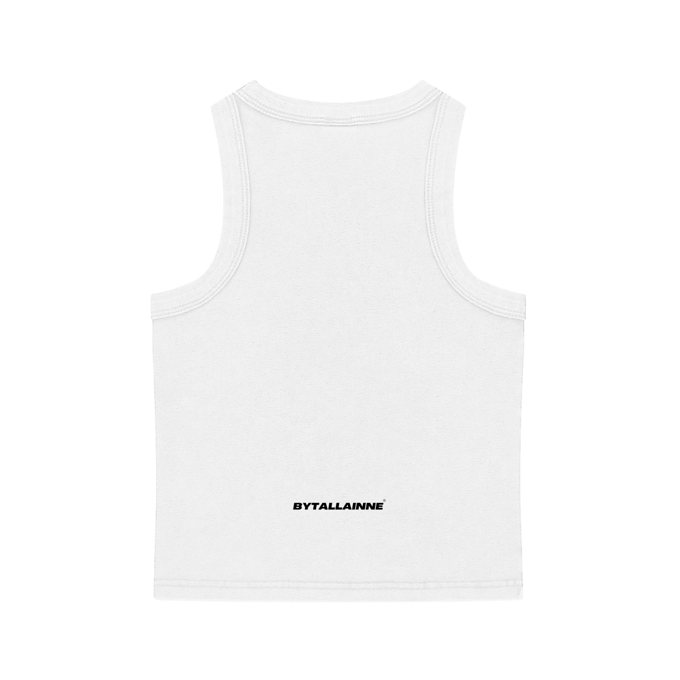 BYTALLAINNE CHICK'S WHITE TANK TOP.