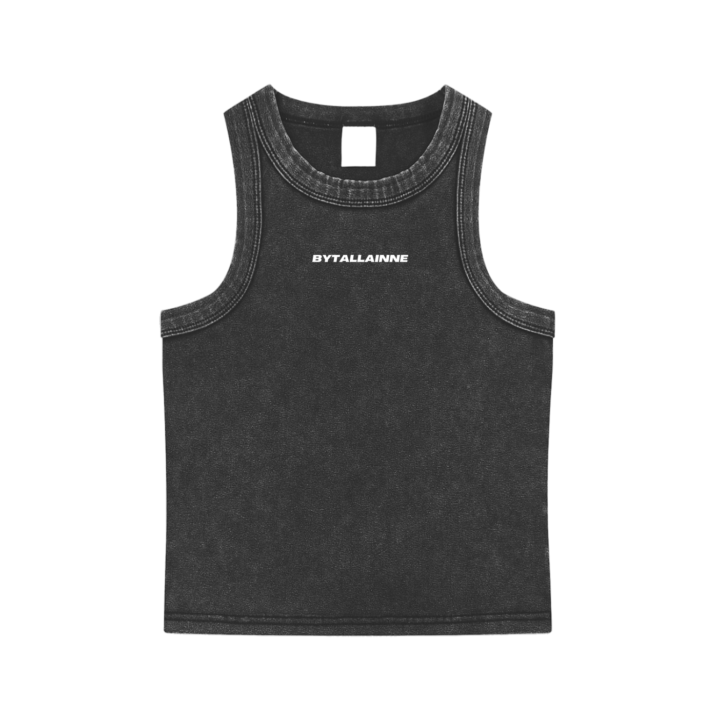 BYTALLAINNE CHICK'S BLACK TANK TOP.